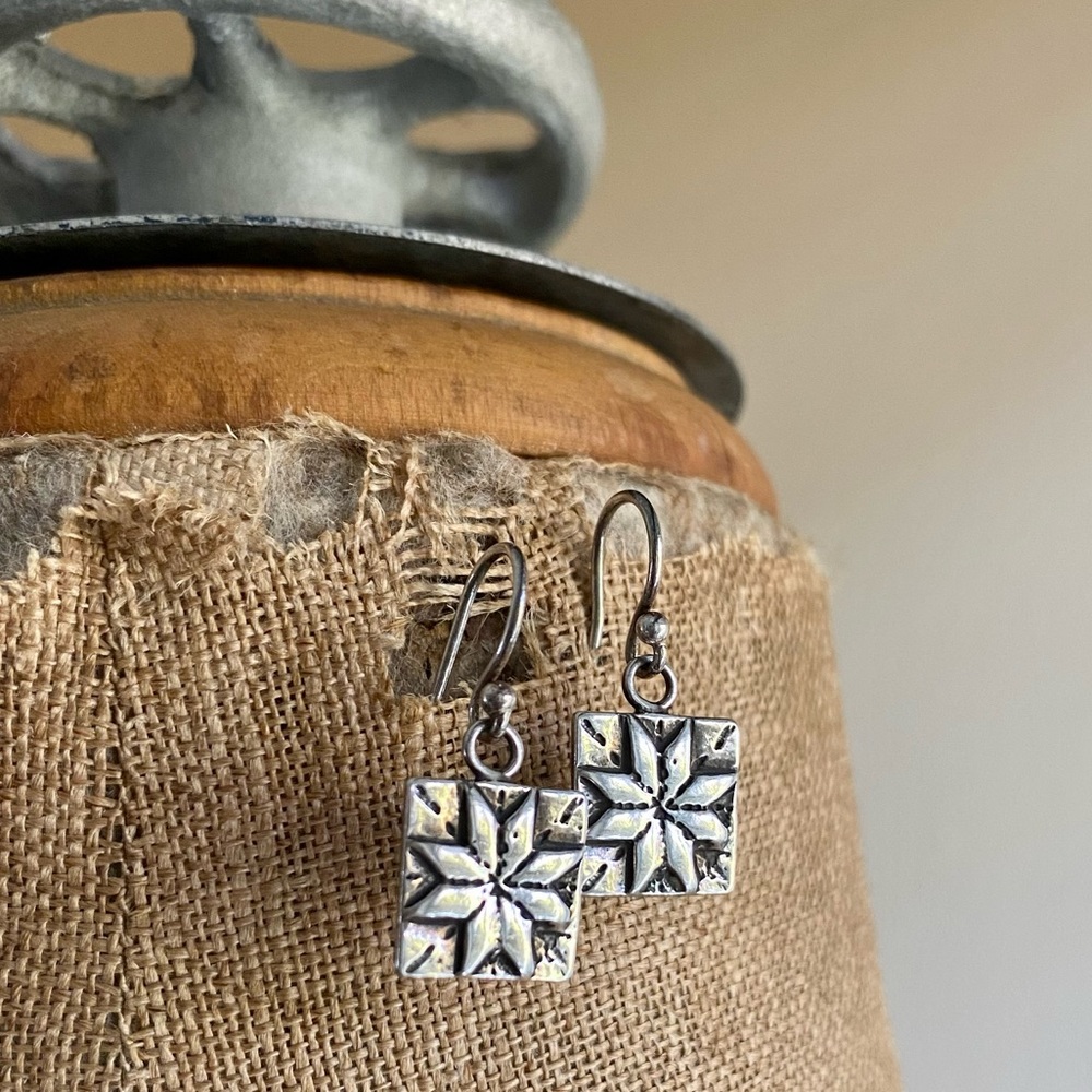Delicate Sterling Silver Tribal pattern earrings